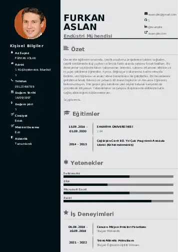 Endüstri Mühendisi CV Örnekleri cv indir